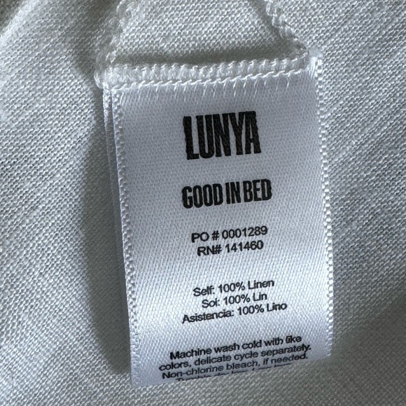 LUNYA Woven Linen Crossback Tank Medium Sincere White Cropped Top Pajama Lounge - Picture 10 of 10